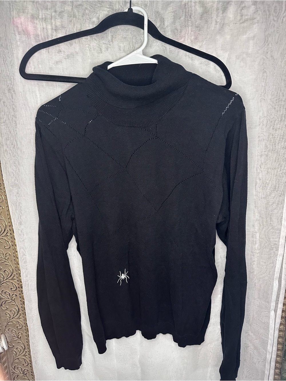 Disturbia Black Turtleneck Sweater with Spider M/L